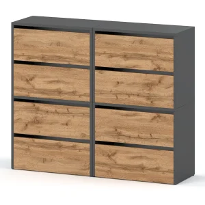 Grote Schoenenkast 120x36x100 cm Grijs + Wotan Eik 20 paar – Hoog Opbergrek voor de Hal Grote Schoenenkast 120x36x100 cm Grijs + Wotan Eik 20 paar – Hoog Opbergrek voor de Hal