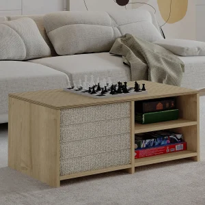 "Gord" Houten Salontafel – Beige, 90 x 45 x 44 cm, Hoogwaardige Melamine Panelen "Gord" Houten Salontafel – Beige, 90 x 45 x 44 cm, Hoogwaardige Melamine Panelen