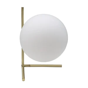 Gouden metalen tafellamp met glazen bol 25x25x27 cm