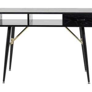 GoldDesk bureau met plank en lade 110×60 cm zwart. GoldDesk bureau met plank en lade 110×60 cm zwart.