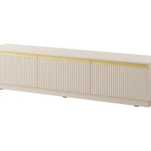 Hangend / staand TV-meubel Baron 180 cm, geribbelde fronten, beige