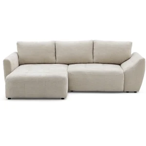 Hoekbank NICE L links met slaapfunctie 137×204 chenille beige Hoekbank NICE L links met slaapfunctie 137×204 chenille beige