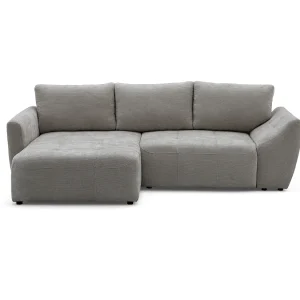 Hoekbank NICE L links met slaapfunctie 137×204 chenille grijs Hoekbank NICE L links met slaapfunctie 137×204 chenille grijs