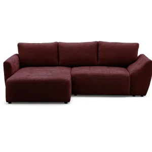 Hoekbank NICE L links met slaapfunctie 137×204 chenille bordeaux Hoekbank NICE L links met slaapfunctie 137×204 chenille bordeaux