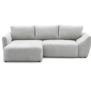 Hoekbank NICE L links met slaapfunctie 137×204 chenille lichtgrijs Hoekbank NICE L links met slaapfunctie 137×204 chenille lichtgrijs