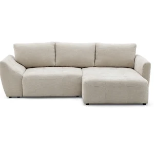 Hoekbank NICE L rechts met slaapfunctie 137×204 chenille beige Hoekbank NICE L rechts met slaapfunctie 137×204 chenille beige
