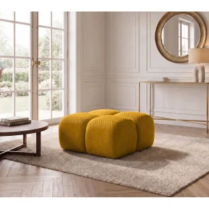 Hocker, poef, gestructureerde premiumstof Sonic, Mosterdkleur, Averro Hocker, poef, gestructureerde premiumstof Sonic, Mosterdkleur, Averro