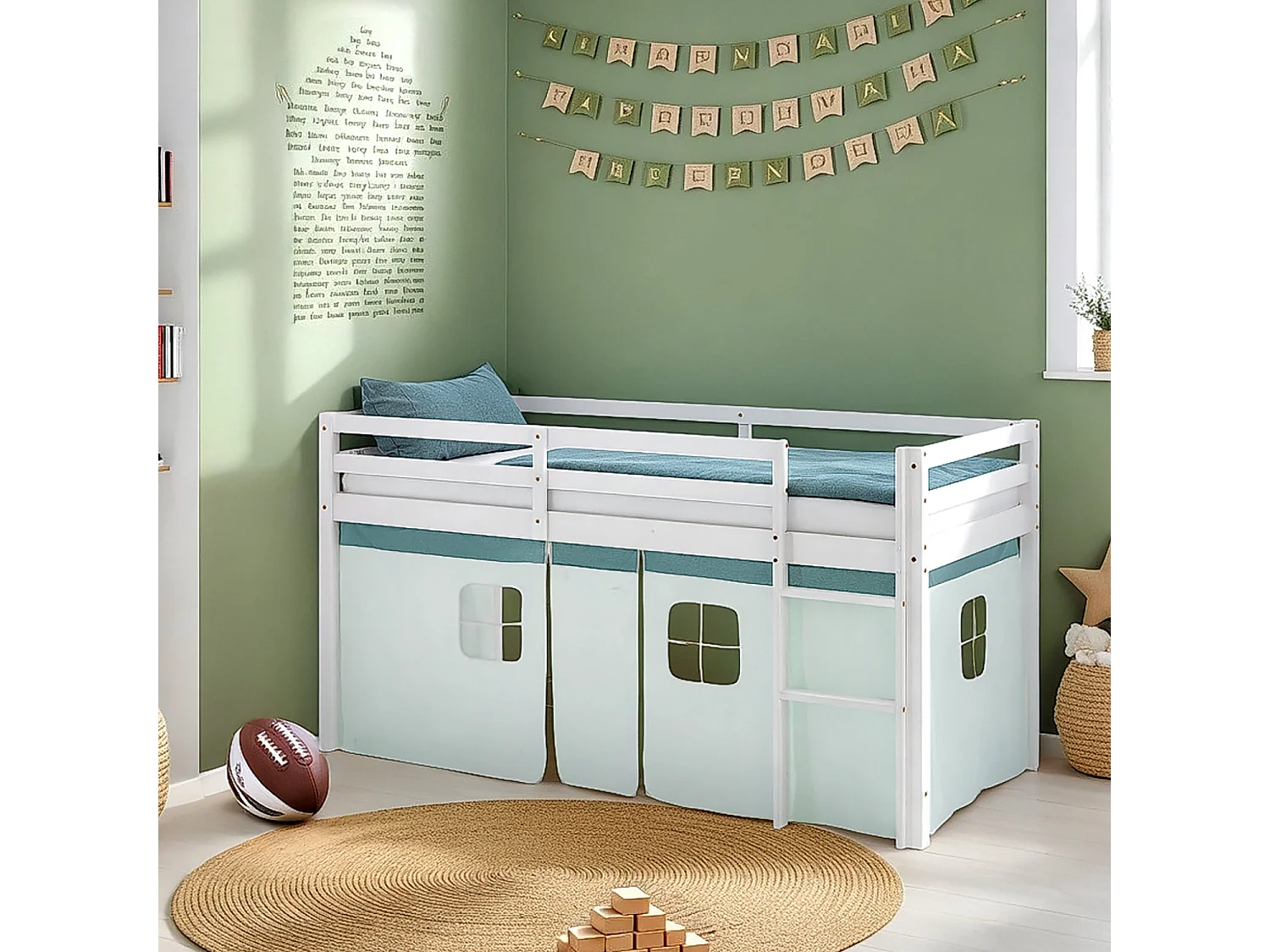 Hefbed 207,5x110x99,5 cm wit groen