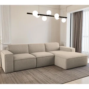 Hoekbank L-vorm Siena stof Artico Beige rechts