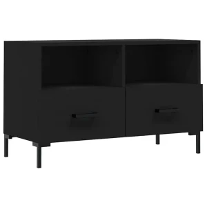 Hirlen Tv-meubel 80x36x50 cm bewerkt hout zwart Hirlen Tv-meubel 80x36x50 cm bewerkt hout zwart