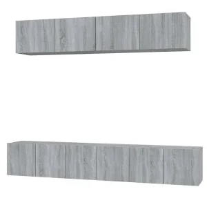 Henriëtte 5-delige Tv-meubelset bewerkt hout grijs sonoma eikenkleurig Henriëtte 5-delige Tv-meubelset bewerkt hout grijs sonoma eikenkleurig
