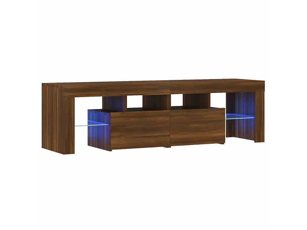 Hayo Tv-meubel LED-verlichting 140x36,5x40 cm bruin eikenkleur