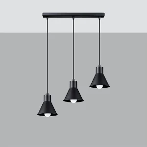 Hanglampen Faldura modern van – 3 lichtbronnen 4000K – L.45 x H.120 cm – zwart Hanglampen Faldura modern van – 3 lichtbronnen 4000K – L.45 x H.120 cm – zwart