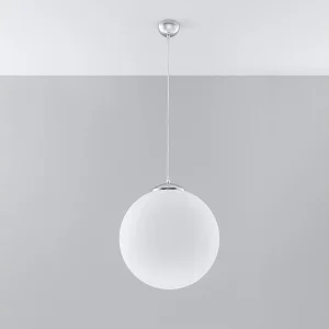 Hanglampen Stera minimalistisch van  – 1 lichtbronnen 4000K – L.40 x H.130 cm – wit/chroom