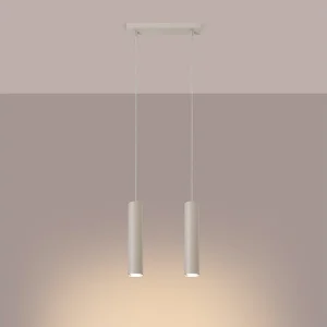 Hanglamp Toris zolder van – 2 lichtbronnen 3000K – L.30 x H.105 cm – beige Hanglamp Toris zolder van – 2 lichtbronnen 3000K – L.30 x H.105 cm – beige