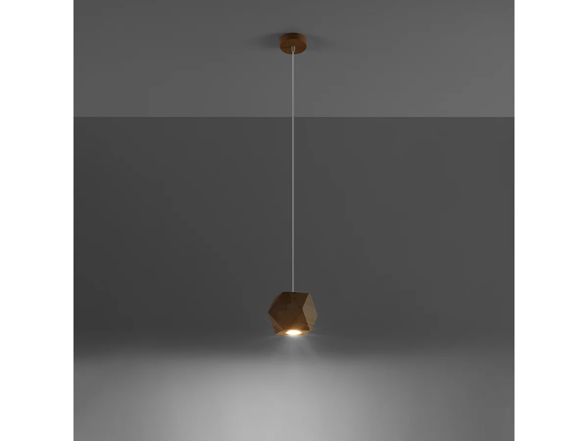 Hanglampen Timberix Scandinavisch van - 1 lichtbronnen 3000K - L.12 x H.120 cm - natuurlijk hout