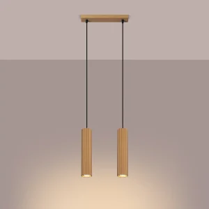 Hanglamp Gloow minimalistisch van – 2 lichtbronnen 3000K – L.30 x H.90 cm – gouden Hanglamp Gloow minimalistisch van – 2 lichtbronnen 3000K – L.30 x H.90 cm – gouden