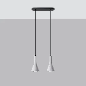 Hanglampen Lum modern van – 2 lichtbronnen 4000K – L.34 x H.113 cm – grijs Hanglampen Lum modern van – 2 lichtbronnen 4000K – L.34 x H.113 cm – grijs
