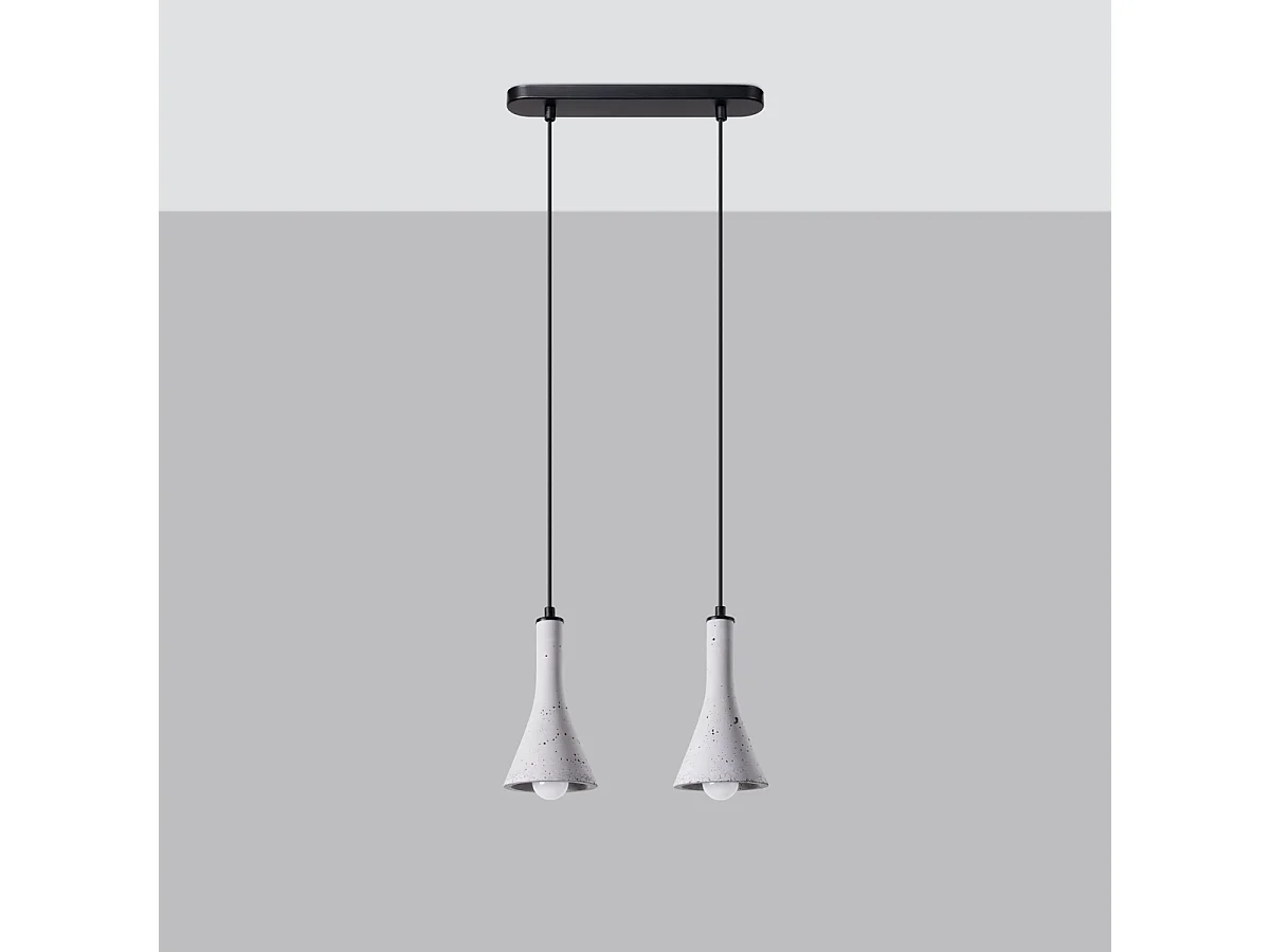 Hanglampen Lum modern van - 2 lichtbronnen 4000K - L.34 x H.113 cm - grijs