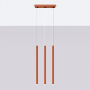 Hanglamp Brill modern van – 3 lichtbronnen 4000K – L.30 x H.94 cm – rode oker Hanglamp Brill modern van – 3 lichtbronnen 4000K – L.30 x H.94 cm – rode oker