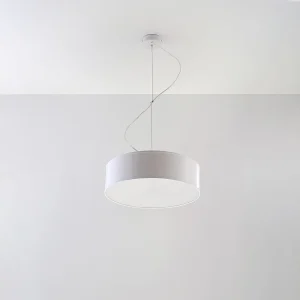 Hanglampen Cercle minimalistisch van  – 2 lichtbronnen 4000K – L.35 x H.111 cm – wit