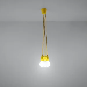 Hanglampen Astis modern van – 3 lichtbronnen 3000K – L.15 x H.90 cm – geel Hanglampen Astis modern van – 3 lichtbronnen 3000K – L.15 x H.90 cm – geel