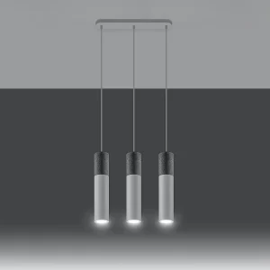 Hanglampen Lume modern van – 3 lichtbronnen 3000K – L.45 x H.90 cm – wit/grijs Hanglampen Lume modern van – 3 lichtbronnen 3000K – L.45 x H.90 cm – wit/grijs