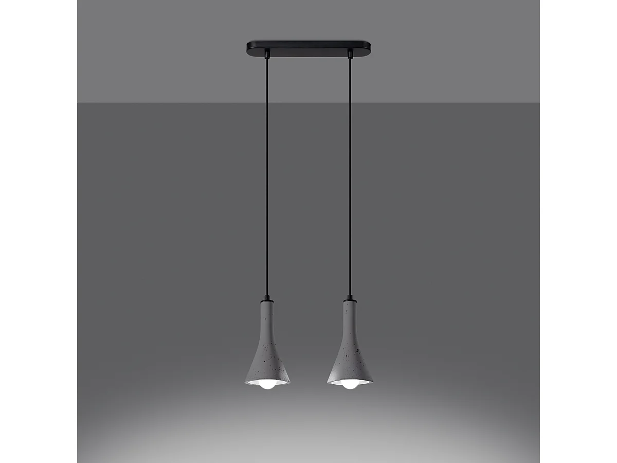 Hanglampen Lum modern van - 2 lichtbronnen 3000K - L.34 x H.113 cm - grijs