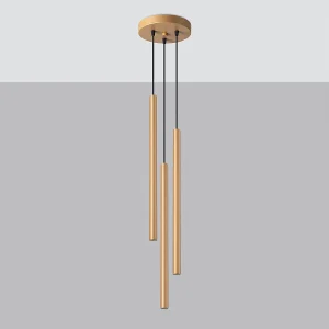 Hanglampen Brill modern van – 3 lichtbronnen 4000K – L.20 x H.115 cm – gouden Hanglampen Brill modern van – 3 lichtbronnen 4000K – L.20 x H.115 cm – gouden