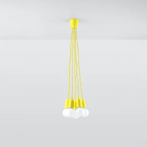 Hanglampen Astis modern van – 5 lichtbronnen 4000K – L.25 x H.90 cm – geel Hanglampen Astis modern van – 5 lichtbronnen 4000K – L.25 x H.90 cm – geel