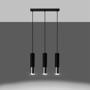 Hanglampen Zarpex modern van – 3 lichtbronnen 3000K – L.45 x H.90 cm – zwart/chroom Hanglampen Zarpex modern van – 3 lichtbronnen 3000K – L.45 x H.90 cm – zwart/chroom