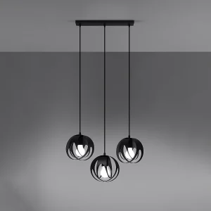 Hanglampen Brive modern van  – 3 lichtbronnen 3000K – L.50 x H.117 cm – zwart