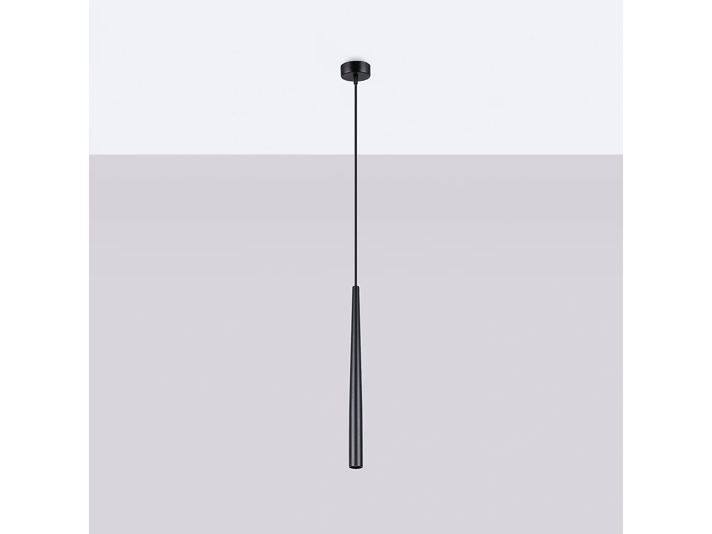 Hanglamp Euphora modern van - 1 lichtbronnen 4000K - L.8 x H.118 cm - zwart