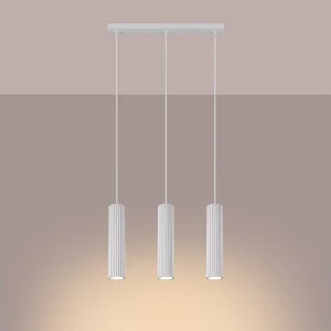 Hanglamp Gloow minimalistisch van – 3 lichtbronnen 3000K – L.45 x H.98 cm – wit Hanglamp Gloow minimalistisch van – 3 lichtbronnen 3000K – L.45 x H.98 cm – wit
