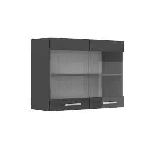 Glazen keukenkast antraciet hoogglans 80x31x60 r-line Glazen keukenkast antraciet hoogglans 80x31x60 r-line