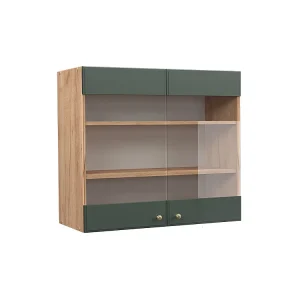 Glazen keukenkast groen-goud landhuis 80×34.1×72 fame-line Glazen keukenkast groen-goud landhuis 80×34.1×72 fame-line