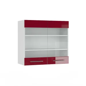 Glazen keukenkast bordeauxrode hoogglans 80×34.1×72 fame-line Glazen keukenkast bordeauxrode hoogglans 80×34.1×72 fame-line