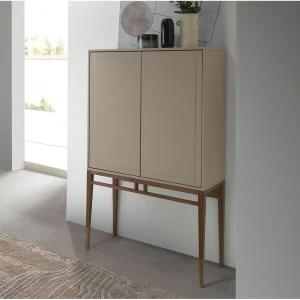 Hoge buffetkast notenhout en beige 3073 ANGEL CERDA Hoge buffetkast notenhout en beige 3073 ANGEL CERDA
