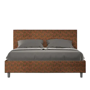 Gestoffeerd Bed 160×190 met lattenbodem stof Era 04 oranje Adele Gestoffeerd Bed 160×190 met lattenbodem stof Era 04 oranje Adele
