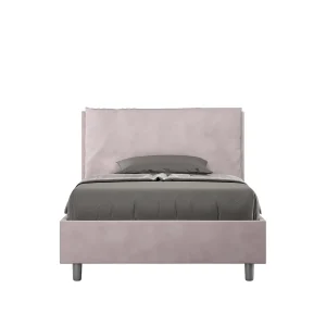 Gestoffeerd bed 120×210 met lattenbodem microvezel lila Antea Large Gestoffeerd bed 120×210 met lattenbodem microvezel lila Antea Large