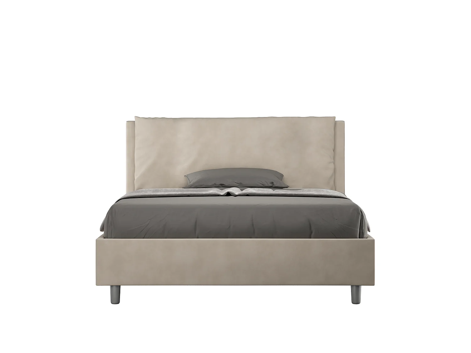 Gestoffeerd bed 140x210 met lattenbodem microvezel zand Antea Large
