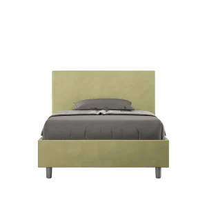 Gestoffeerd Bed 120×210 zonder lattenbodem microvezel groen Adele Gestoffeerd Bed 120×210 zonder lattenbodem microvezel groen Adele
