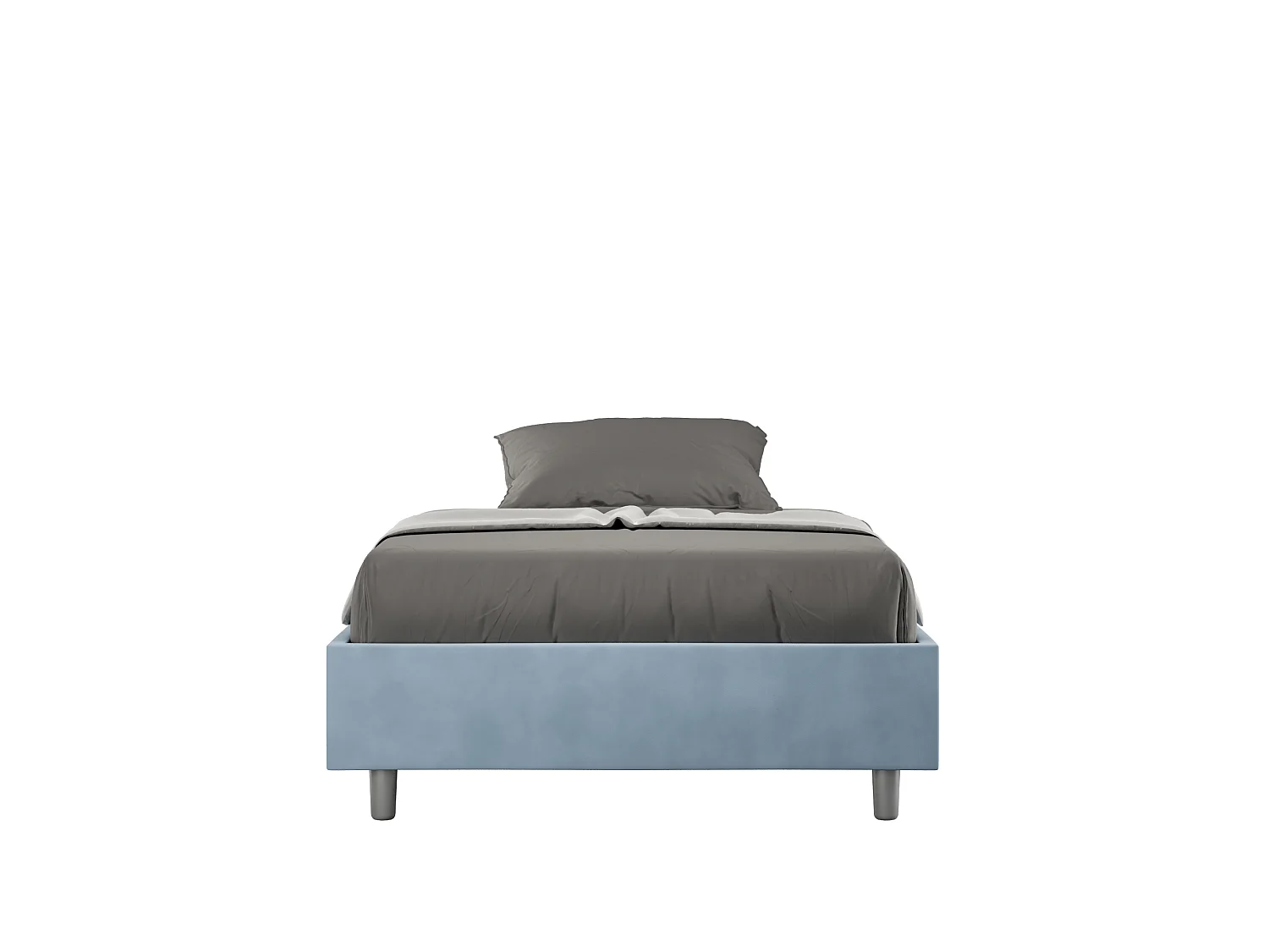 Gestoffeerd Bed 140x200 met lattenbodem microvezel lichtblauw Azelia