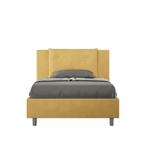 Gestoffeerd Bed 120×210 zonder lattenbodem microvezel oker Appia Gestoffeerd Bed 120×210 zonder lattenbodem microvezel oker Appia