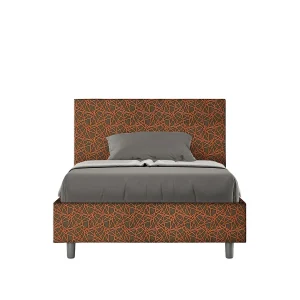 Gestoffeerd Bed 120×200 met lattenbodem stof Era 4 oranje Adele Gestoffeerd Bed 120×200 met lattenbodem stof Era 4 oranje Adele