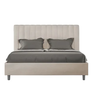 Gestoffeerd Bed 140×200 zonder lattenbodem microvezel zand Agueda