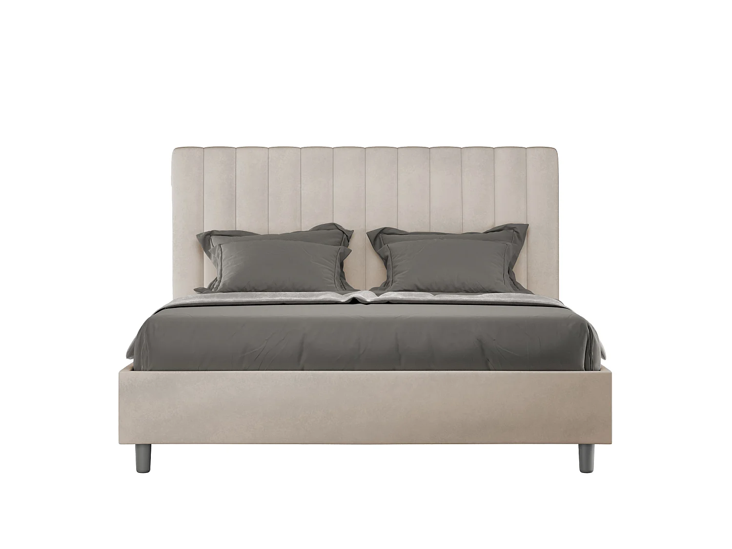 Gestoffeerd Bed 140x200 zonder lattenbodem microvezel zand Agueda
