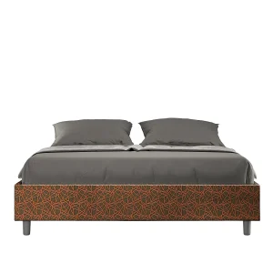 Gestoffeerd Bed 160×200 met lattenbodem stof Era 04 oranje Azelia
