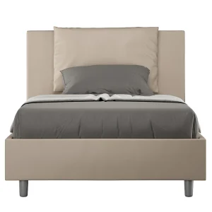 Gestoffeerd Bed 120×190 zonder lattenbodem kunstleer taupe Antea Gestoffeerd Bed 120×190 zonder lattenbodem kunstleer taupe Antea