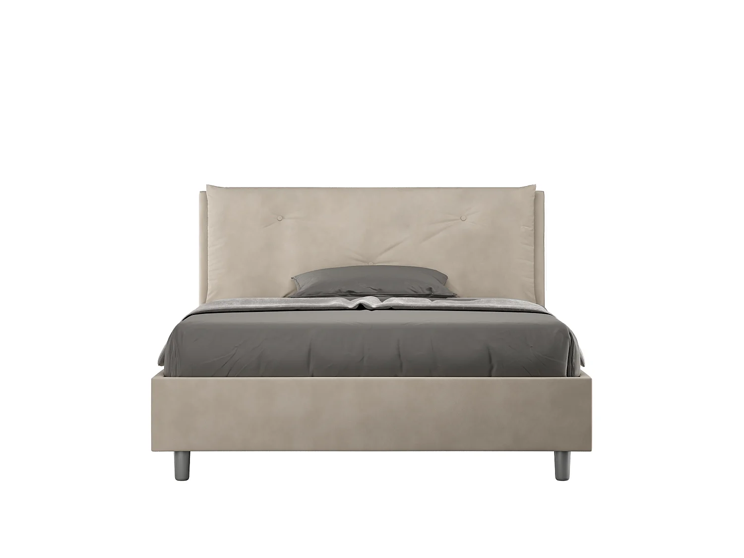 Gestoffeerd Bed 140x210 zonder lattenbodem microvezel zand Appia Large